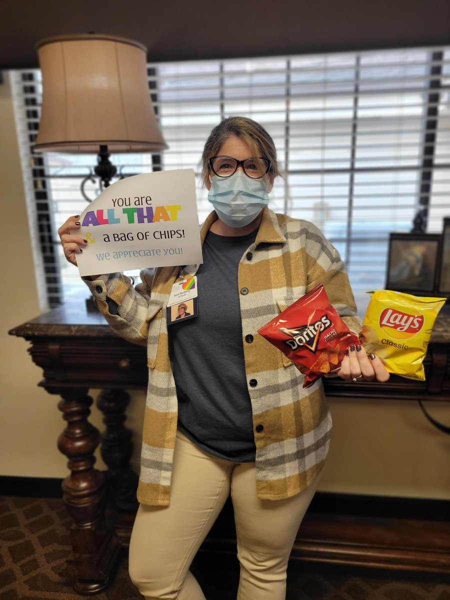 Yesterday was National Potato Chip Day & we celebrated by giving the staff a bag of chips because we think they're all that and a bag of chips!! #TrilogyLiving #NationalPotatoChipDay