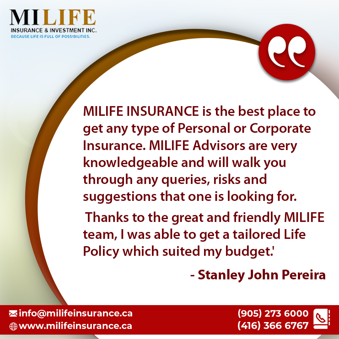 MiInvestments's tweet photo. Thank you Stanley for your kind appreciation. We sincerely appreciate the trust and confidence you have in us.
Visit: https://t.co/wzoa4l5X3r
Call: 416-366-6767 / 905-273-6000
Email: info@milifeInsurance.ca

#happyclients #testimonial #reviews #insuranceadvisors #insurance https://t.co/3iz8ud5xhi