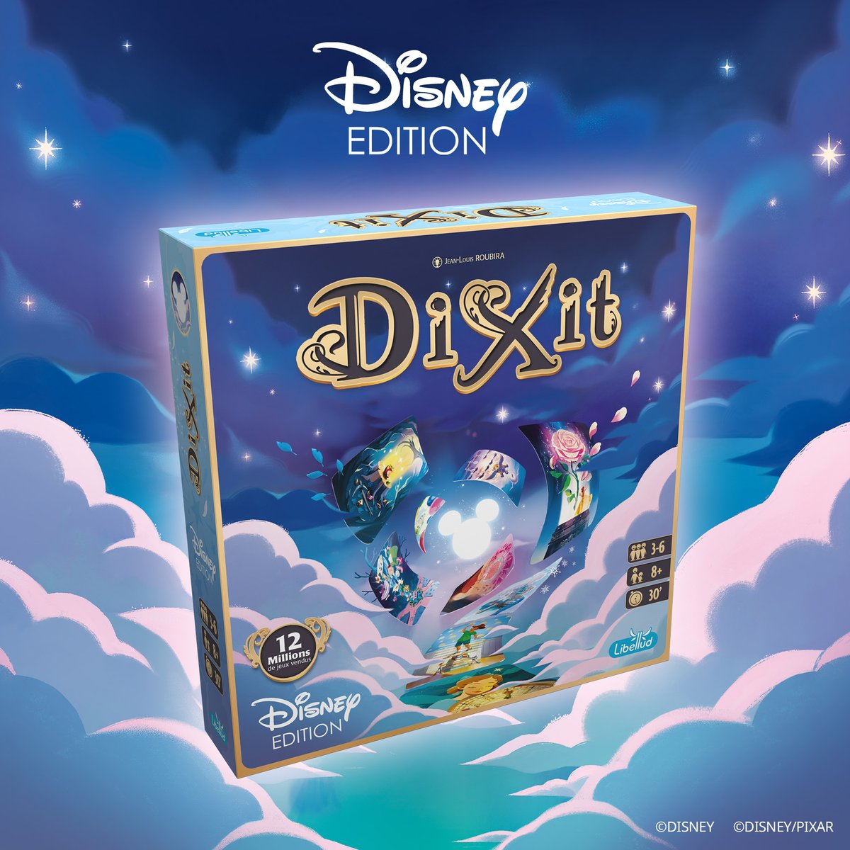 BoardGameGeek's tweet photo. French publisher @Libellud has announced Dixit: Disney Edition, with the game containing 84 cards that cover films from Steamboat Willie to Turning Red, for release in the second half of 2023. —WEM https://t.co/E1Um0hiOYV