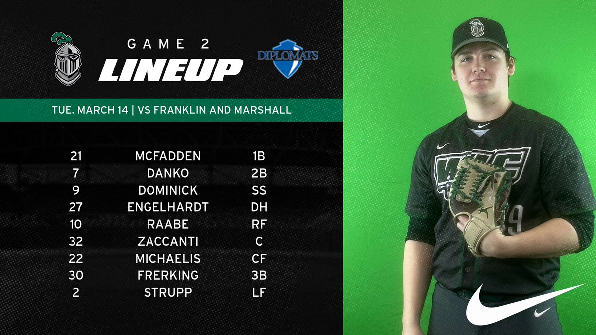 WLC_Base's tweet photo. Game start is now vs. Franklin and Marshall! Sophomore Jamie Miner will be on the mound, and the Warriors will be the away team. https://t.co/Ie9RWzL2Mz