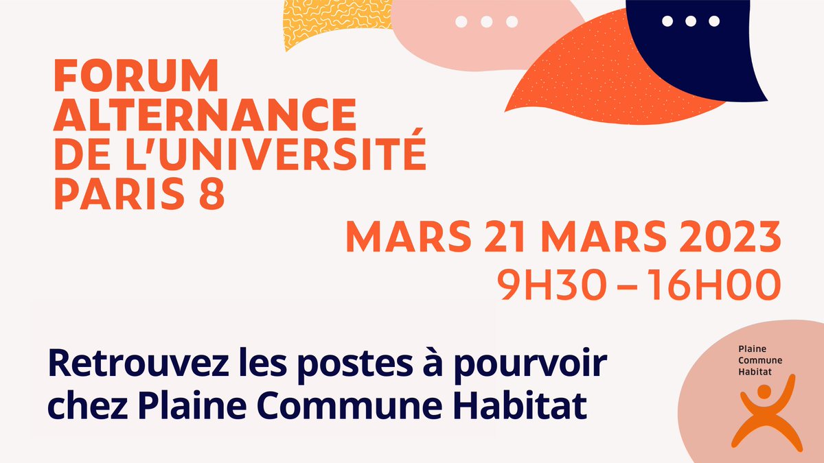 PlaineCoHabitat's tweet image. 📚 🔎 #ALaRechercheDeTonAlternance ? Le Forum Alternance de l'@UnivParis8  n’attends plus que vous ! 🙌 L’occasion pour vous de promouvoir des #opportunités de #contrats et de #développer des #partenariats potentiels 🤝, dans de nombreux #secteurs.