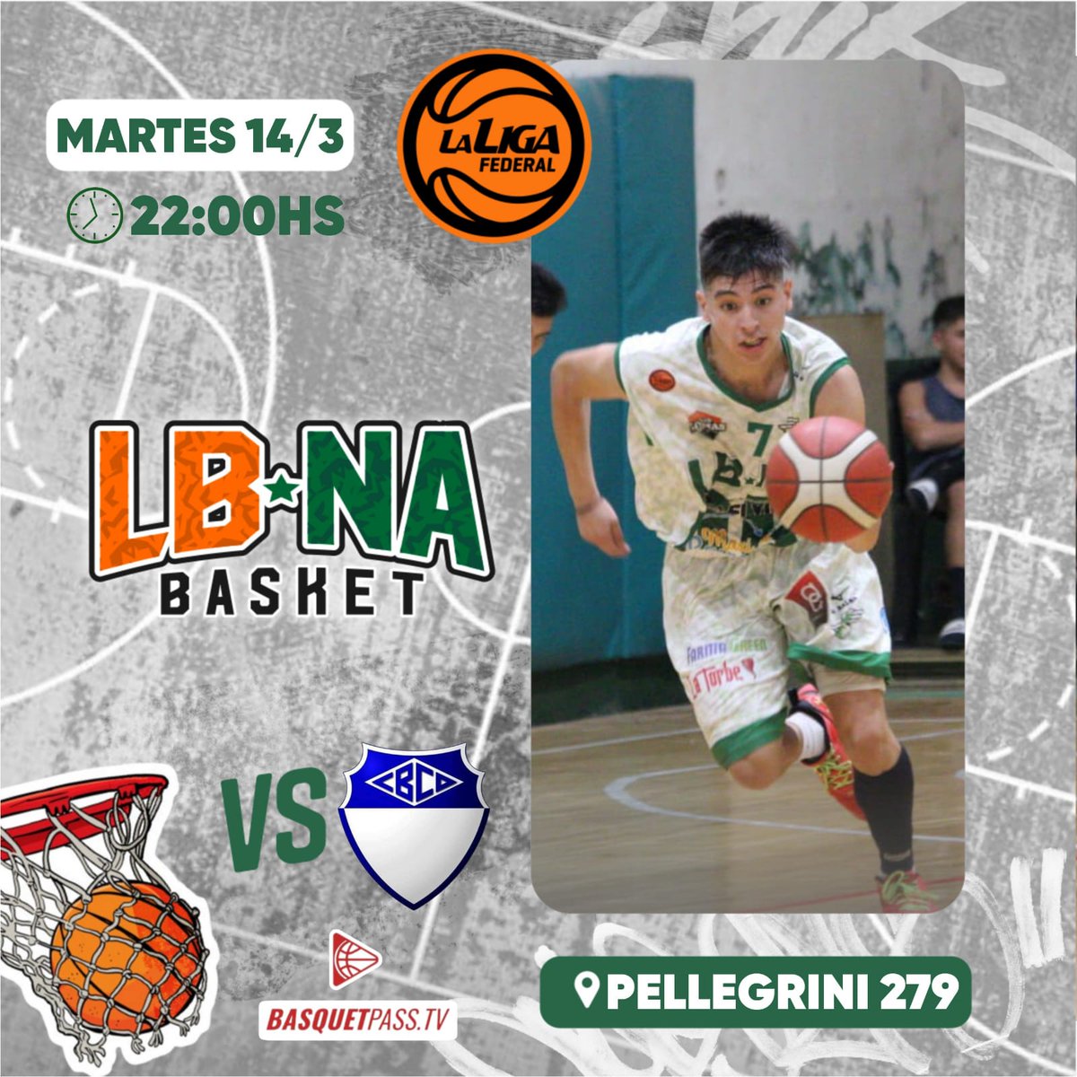 LBNAbasket's tweet photo. 𝙃𝙤𝙮 𝙟𝙪𝙚𝙜𝙖 𝙡𝙖 𝙛𝙪𝙨𝙞𝙤́𝙣 🔥

Volvemos a jugar en casa, en Nicolás Avellaneda, esta vez frente a Belgrano por la fecha 11 del Federal.

𝗟𝗕𝗡𝗔 𝗕𝗮𝘀𝗸𝗲𝘁 𝘃𝘀 𝗕𝗲𝗹𝗴𝗿𝗮𝗻𝗼 (𝗧)

🏆 @laligafederalok
⏰ 22:00 hs
🏟️ Estadio Nicolás Avellaneda 
🖥 @basquetpasstv https://t.co/kTxaCnGIt8