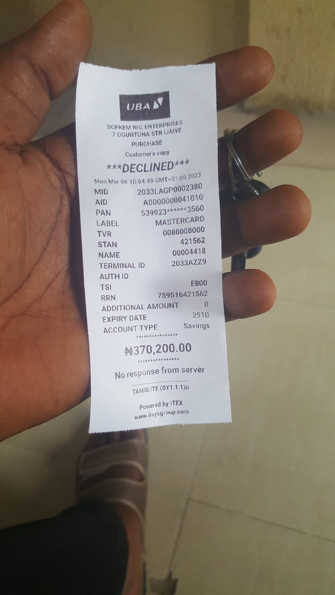 Igiegbo_1's tweet photo. @instablog9ja @FirstBankngr please return my #370,200 you debited me in a POS transaction. Its been 10days. https://t.co/IDkaPvMNtJ
