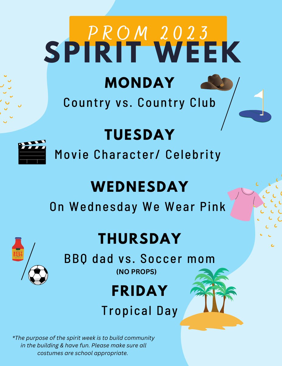 PROM SPIRIT WEEK MARCH 27TH-MARCH 31ST!!!
@FHVikings @FHHSPrincipal @fhstuco @VikingEdgeFHHS