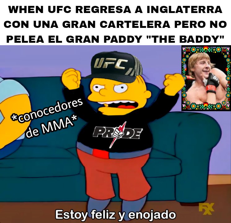 UFC_conocedores's tweet photo. Una pena que no este Paddy #UFC286 #ufc #mma #usman #Gaethge #Fiziev #mmeufc #meme https://t.co/RXiMvdvI3T