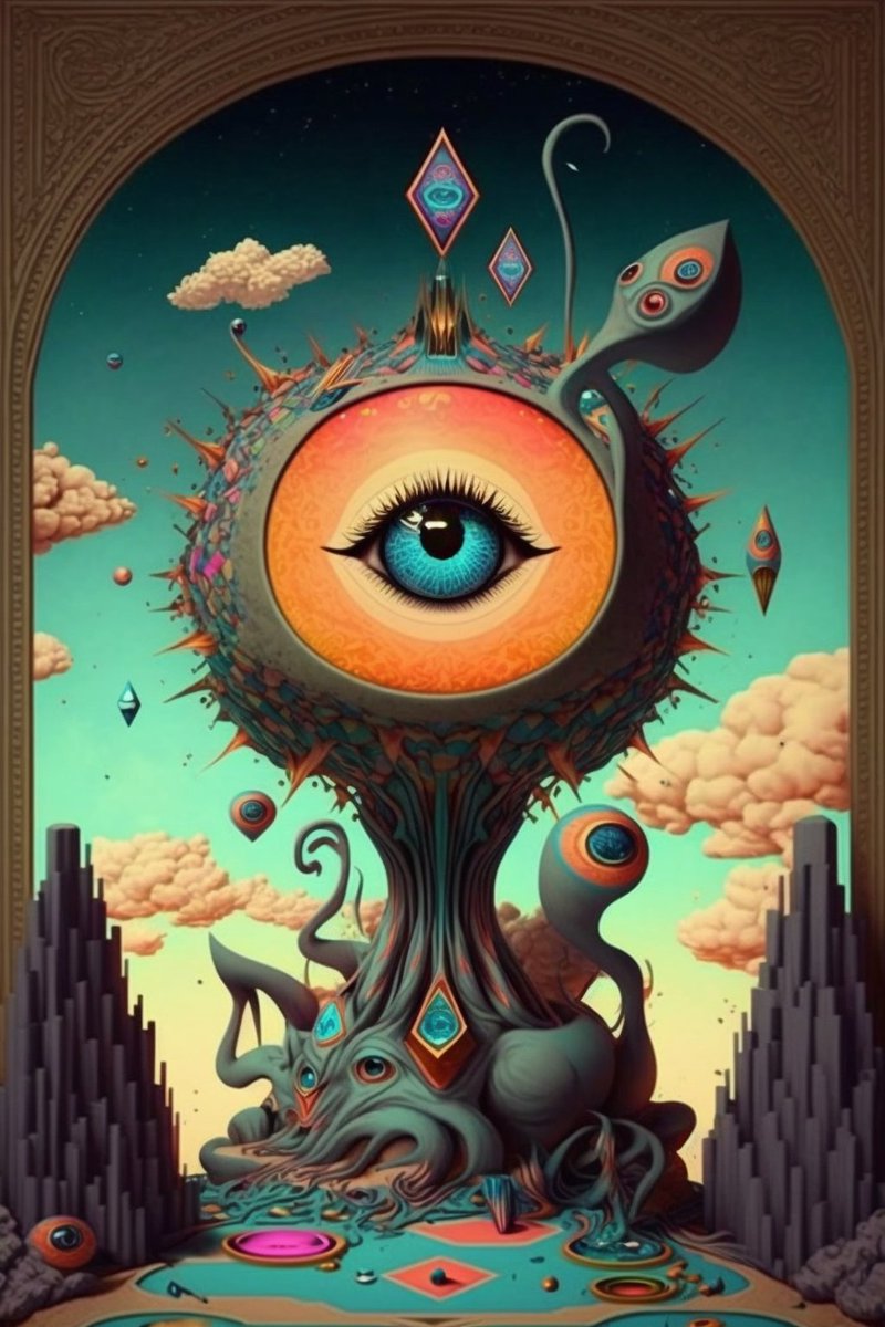 I am putting together a few different series/mini-series. Most of them will be static 4K+ res, but some will be lightly animated as well. These are a few raw pieces.
🍄🌾🖖

#CNFT #CNFTProject #CNFTCollection #NFT #AIArtwork #surrealart #psychedelicart