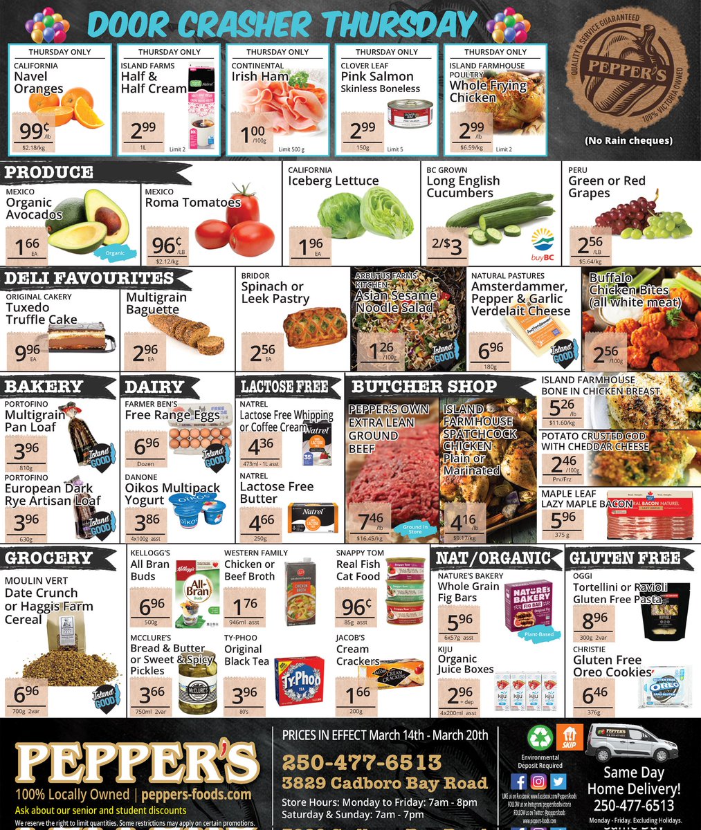 🎈DOOR CRASHER THURSDAY is this week!! 🎈 

#victoria #saanich #cadborobay #oakbay #yyj #islandgood #supportlocal #localsupportinglocal #weeklyspecials