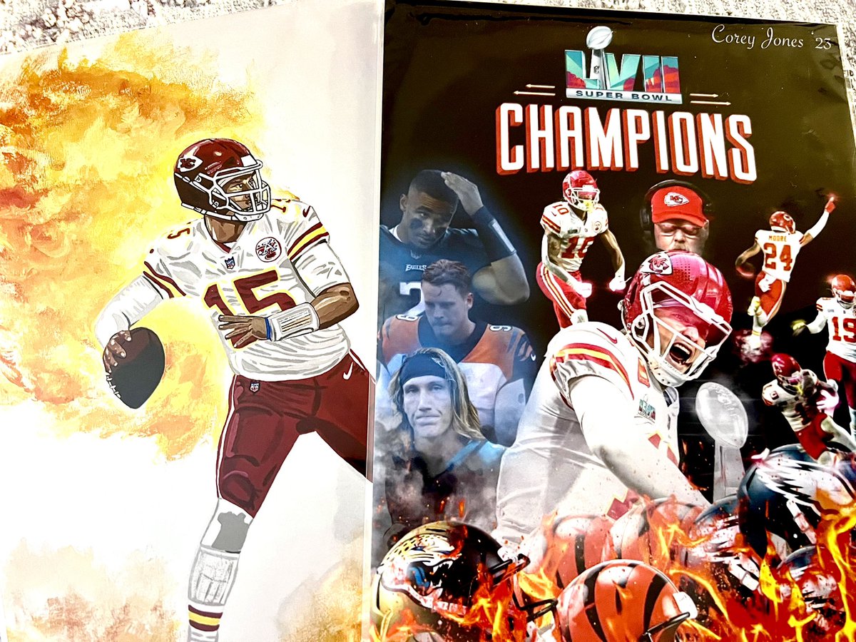 JBside13's tweet photo. New week! NEW #DuckRaces 🦆🏁prizes!

FollowME + @Coreyo4 the Artist Chief &amp; RT♻️this post for your chance to win 1 of 2 art print prize packs featuring…

…Corey’s NEW ChampionsX3 print w/ @PatrickMahomes or @JustinqReid on 3/20 #ChiefsKingdom https://t.co/P6PuPQ4YuL