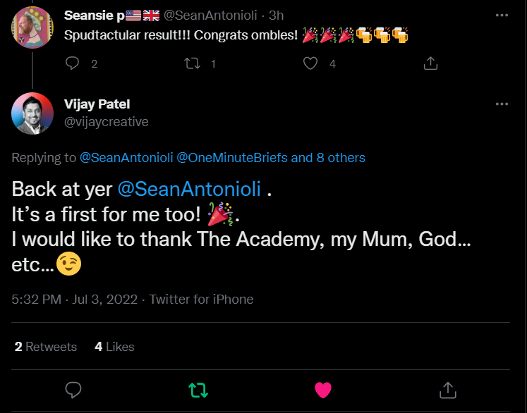 OneMinuteBriefs's tweet photo. Back in 2022, we welcomed so many new OMBLES to this incredibly warm family 🥲❤️ We ALSO saw many OMBLES also earning their first placement on a shortlist AND winning too, including @LynneMWhite1, @ClareSowter1, @vijaycreative, @piggynaut AND MORE with their own #OMBFirsts! 😍 https://t.co/O1FViA5RbS
