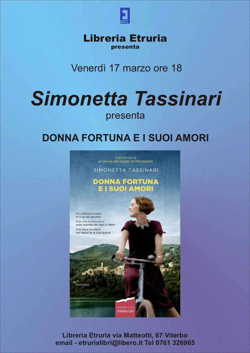 SimonettaTassi1's tweet photo. Venerdì prossimo a Viterbo!!!! https://t.co/f5MmXpnYe5