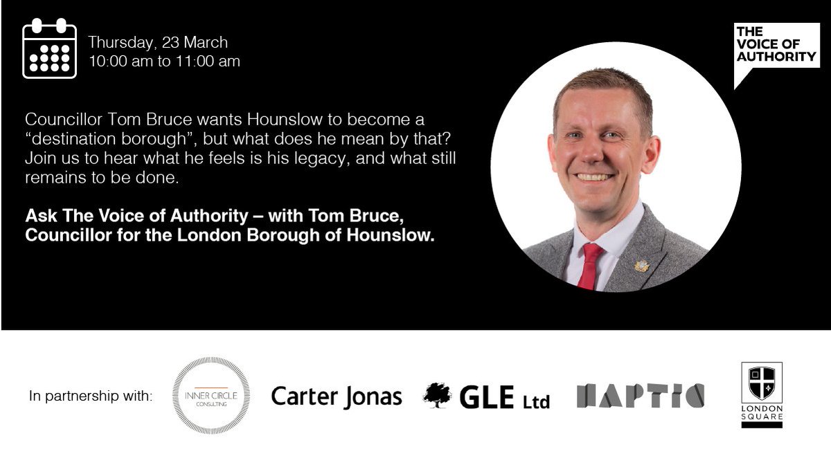 There is still time to register for #ATVoA Cllr Tom Bruce, Cabinet Member for Regeneration and Development. Hear him discuss the borough's priorities, key challenges and partnerships needed to deliver shared values. 

Register now: us02web.zoom.us/webinar/regist…