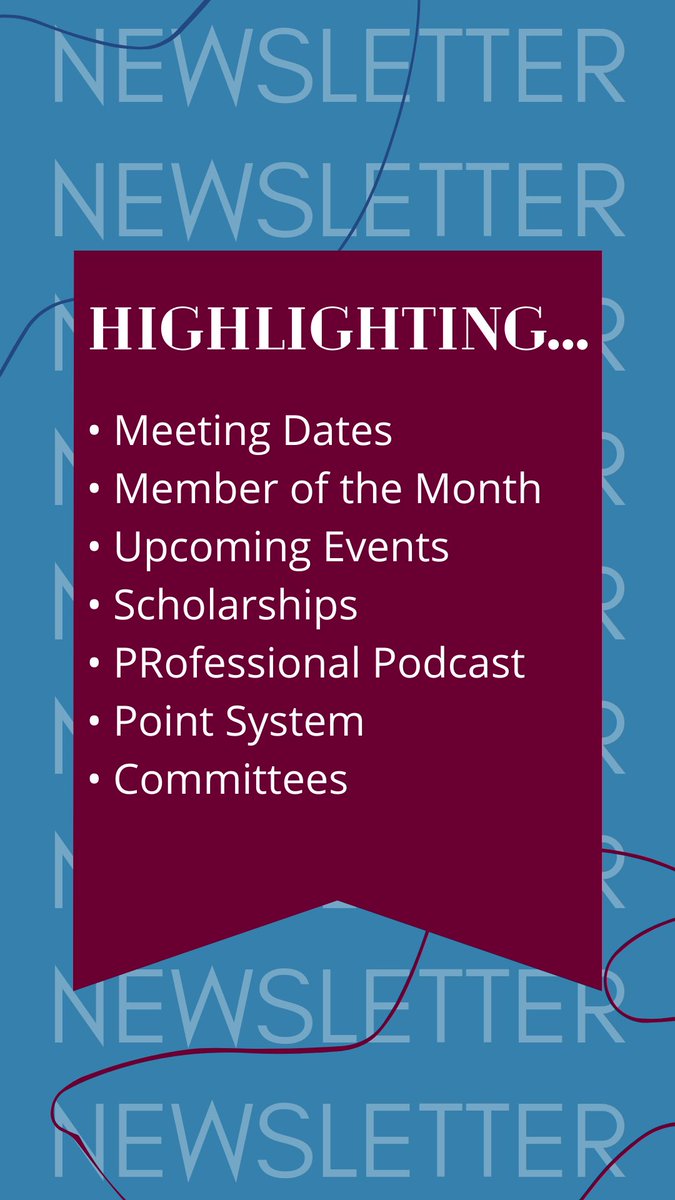 CMUPRSSA's tweet photo. Don’t miss this month’s PRofile Newsletter! Stay updated with reminders and new information.
Link in bio!
#cmuprssa #prpros https://t.co/TEsyP7ZZzg