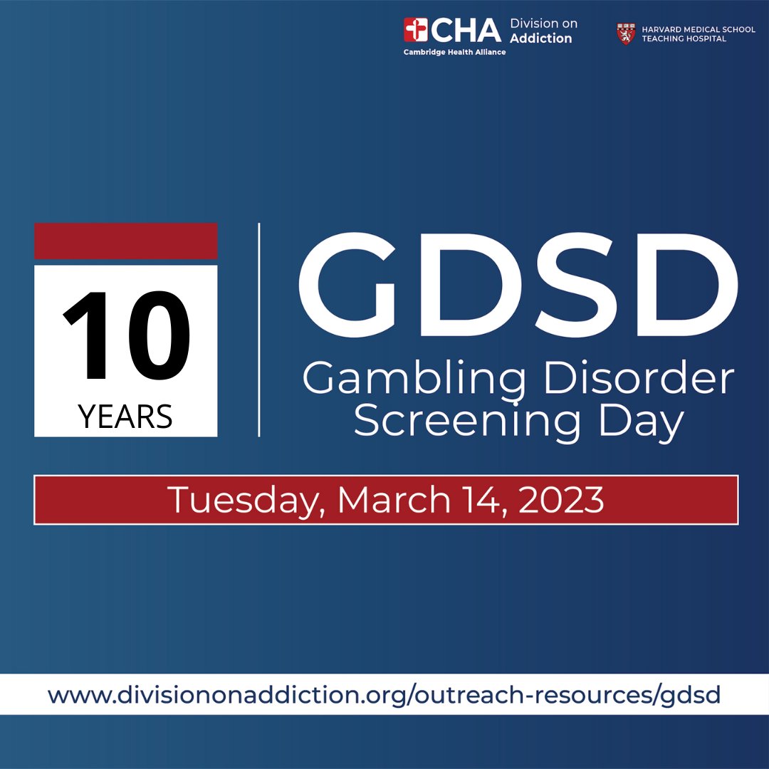 NCPGambling's tweet photo. Today is the 10th Annual Gambling Disorder Screening Day, an event designed to increase awareness of gambling harm and encourage providers to screen for Gambling Disorder.  

Take a brief 3-question screen today: https://t.co/8JQ8CS0E2k 

#GDSD #GamblingScreen #PGAM2023 https://t.co/IMMZFRCJ5D