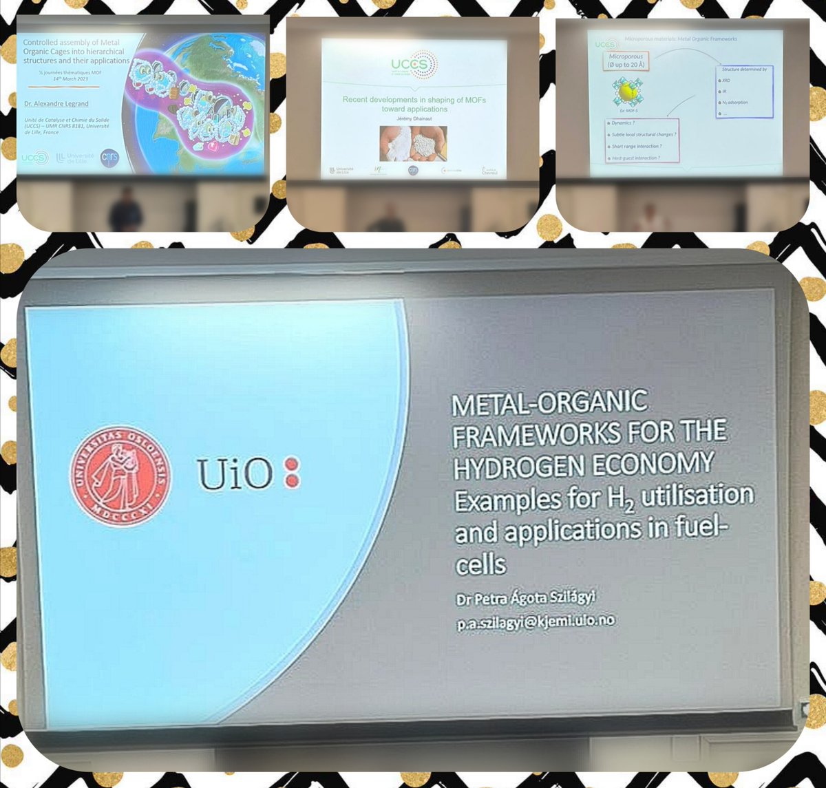 First successful cycle of conferences MOF@UCCS today with presentations from the Dr. Petra Szilagyi (University of Oslo), Dr. @dhainaut_j , Dr. Frédérique Pourpoint and Dr. Alexandre Legrand. 

Thanks to the speakers and the organisers
#Chemistry  #MOF  #materials