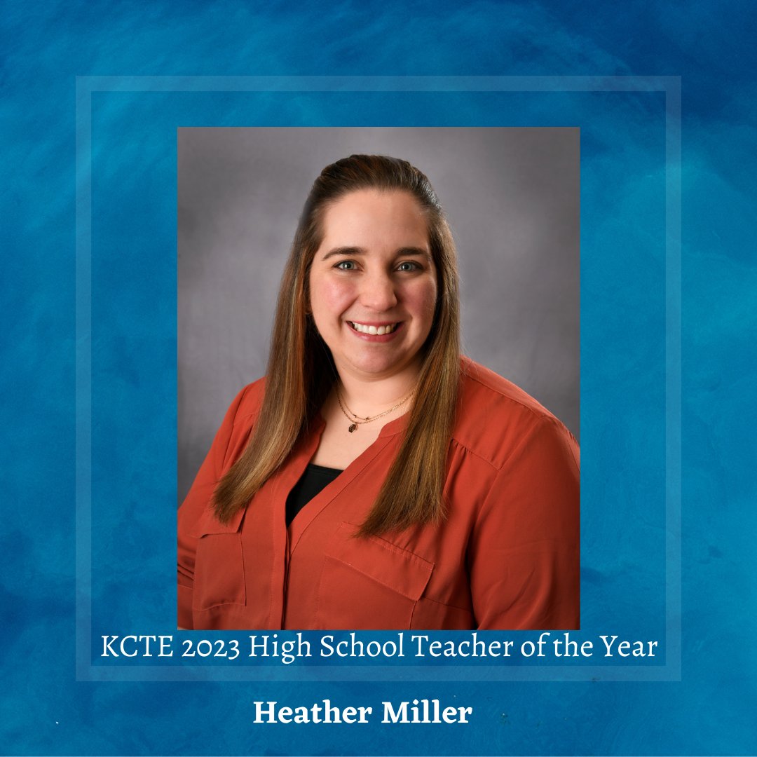 Congratulations to GCHS teacher Heather Miller, the Kentucky Council of Teachers of English 2023 High School Teacher of the Year!  She was honored at Murray State University on March 4, 2023, during the annual KCTE Conference.  #GDTBAE