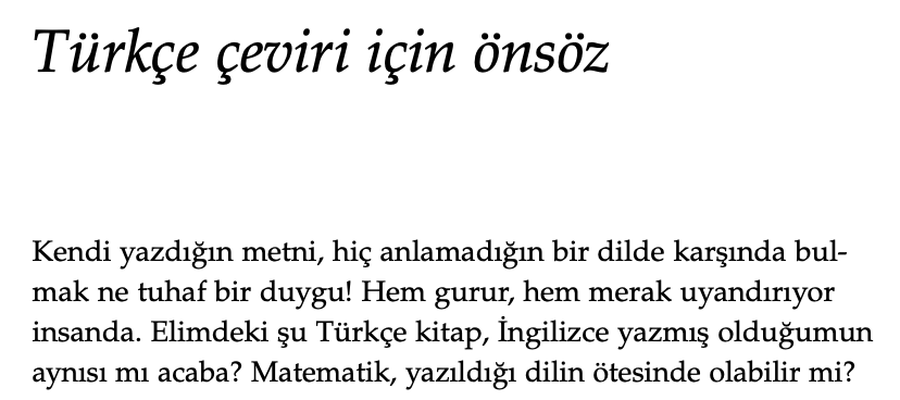 ArkadasOzakin's tweet photo. Dünya Matematik Günü için: Türkçe çevirisini Boğaziçi Matematik'ten Ferit Öztürk, Ahmet Feyzioğlu ve Betül Tanbay ile (nice uykusuz gecelerce) hazırladığımız, dünya ilginci, sıra dışı bir kitap.

Paylaşılırsa, okunursa mutlu oluruz. Bedava!

https://t.co/UZIkfjyNAz https://t.co/qLHkk6ZX4K