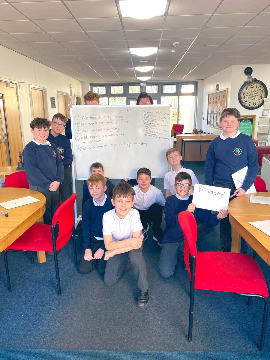 WCPSc2023's tweet photo. The boys before revealing their new school rules to the girls @WCommonPS #BritishValues #Democracy #IsThisFair ๐ https://t.co/mWoTvFUdKL