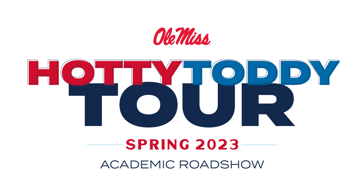 olemissbound's tweet photo. Join us for the Spring 2023 Hotty Toddy Tour! Juniors and sophomores, come meet our academic departments and learn more about our university. Link for more info, dates, and registration: https://t.co/nqxcxt2oZ9
#OleMissBound #HTT23 #BuildYourLegacy https://t.co/o3mhWU5kCX