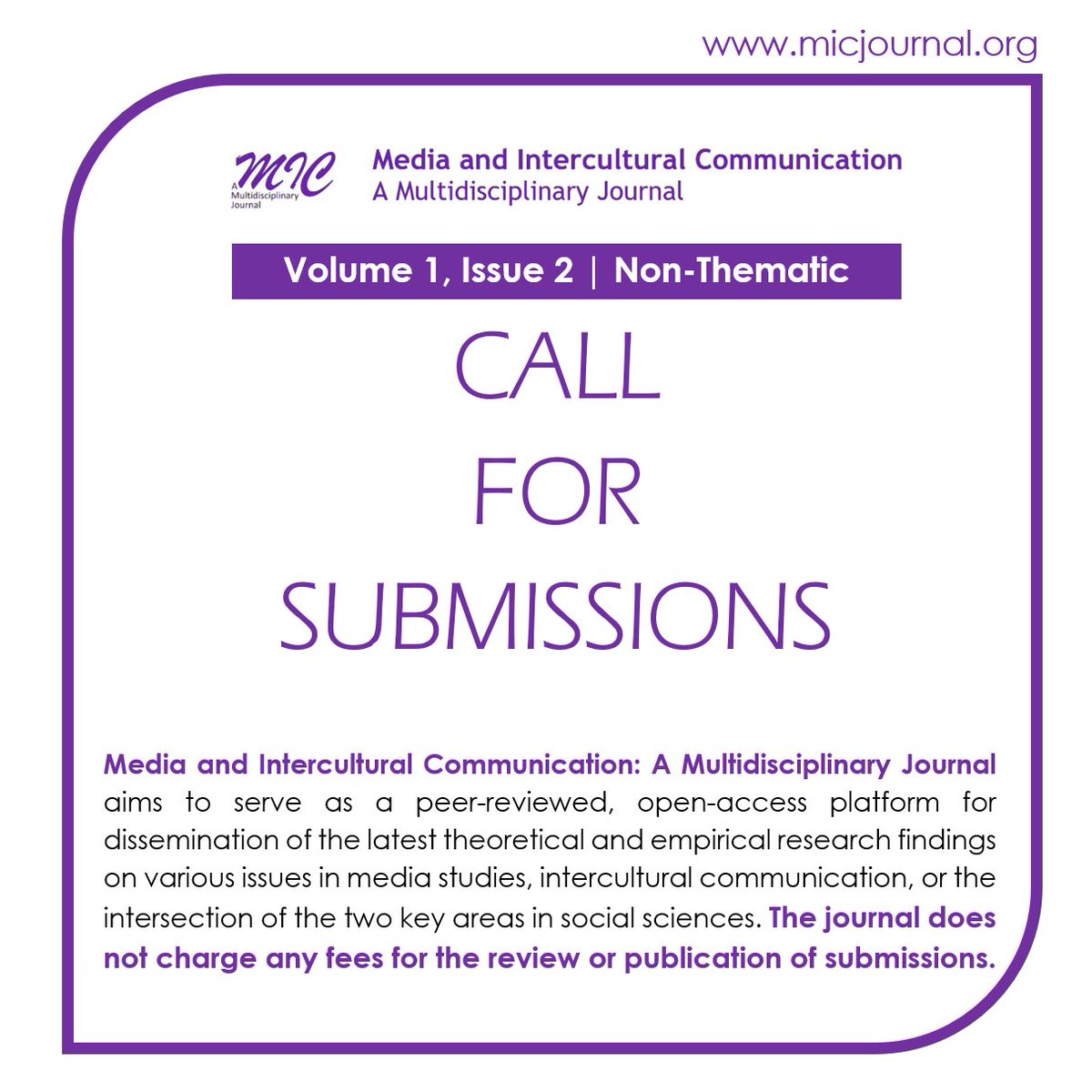 Journal_MIC's tweet image. Website: micjournal.org
#open_access #free_of_charge