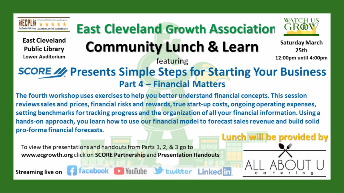ECGrowth's tweet image. Join ECGA for our next Community Lunch &amp;amp; Learn. 

Register for the event: conta.cc/3ycdZcK. 

Get the handouts from parts 1, 2, and 3 click the link: ecgrowth.org/presentation-h…

East Cleveland Residents and Non-residents are welcome. #HopeToSeeYouThere