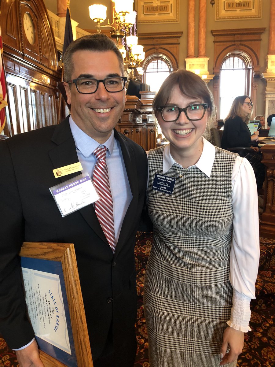 I was so excited to see one of my all-time favorite teachers, Matt Christensen, on the house floor today! He was named a 2023 Kansas Master Teacher, and the award could not be more deserved! Congratulations, Mr. Christensen 🎉 Kansas is so lucky to have you! #ksleg <a href="/BVNW_Huskies/">BVNW Huskies</a>