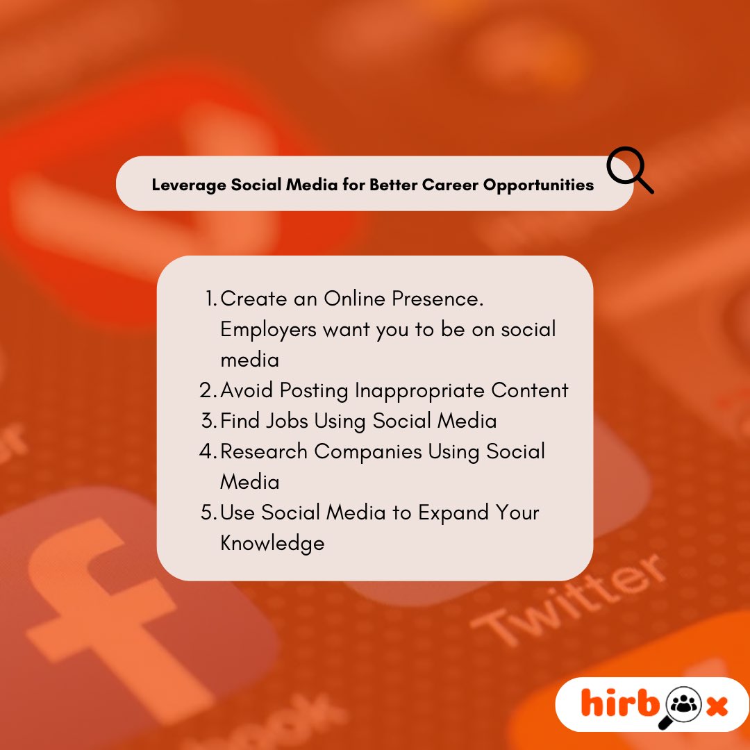 hir_box's tweet image. Social Media for Better Career Opportunities! 

#socialmedia
#opportunities 
#hirbox