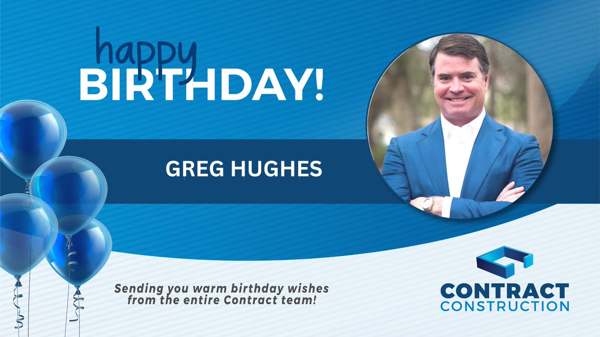 contract1984's tweet photo. 🎉Today, we're wishing a very Happy Birthday to our president, Greg Hughes! 

Thank you for being an incredible leader and inspiring us to reach new heights every day. We're grateful to have you at Contract Construction!

#HappyBirthday #ContractConstruction #WeAppreciateOurTeam https://t.co/sqyjSYbfHk