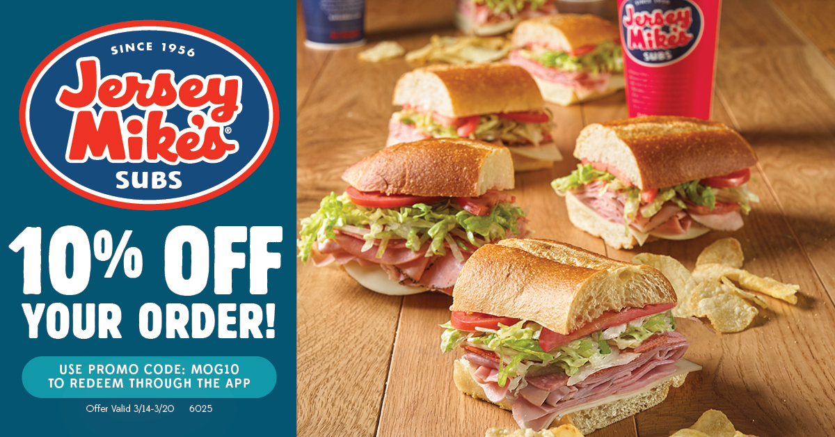 EasterSealsci's tweet photo. @jerseymikes is here to help. Stop by your local shop to support Easterseals Central Illinois  and enjoy 10% off your order now through 3/20. Use promo code MOG10 to redeem through the Jersey Mike’s app. https://t.co/s9a1d1pMia #JerseyMikesGives https://t.co/RwZIAYi7s2