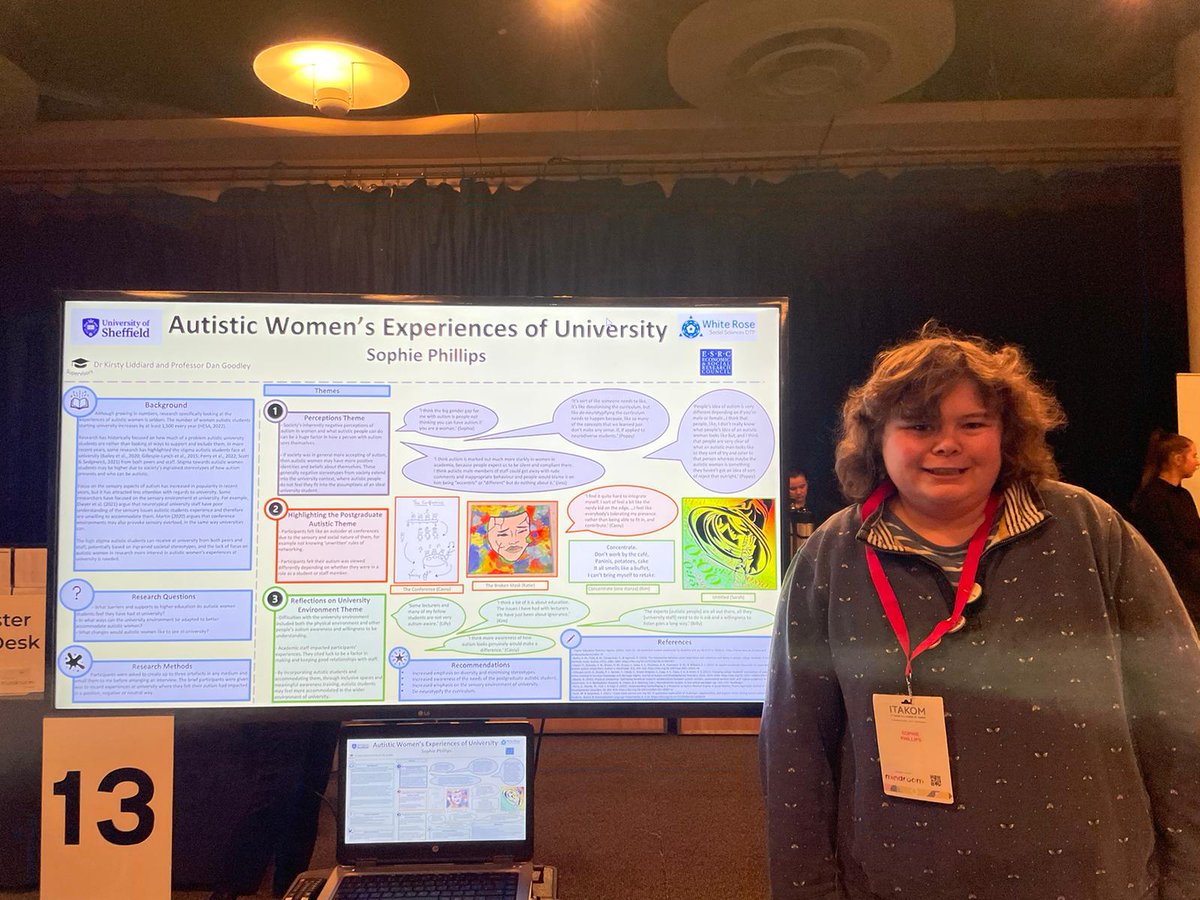 First poster presentation since before covid. Was lovely to chat to lots of people about my PhD research. #AutisticsInAcademia #Itakom #Itakom23