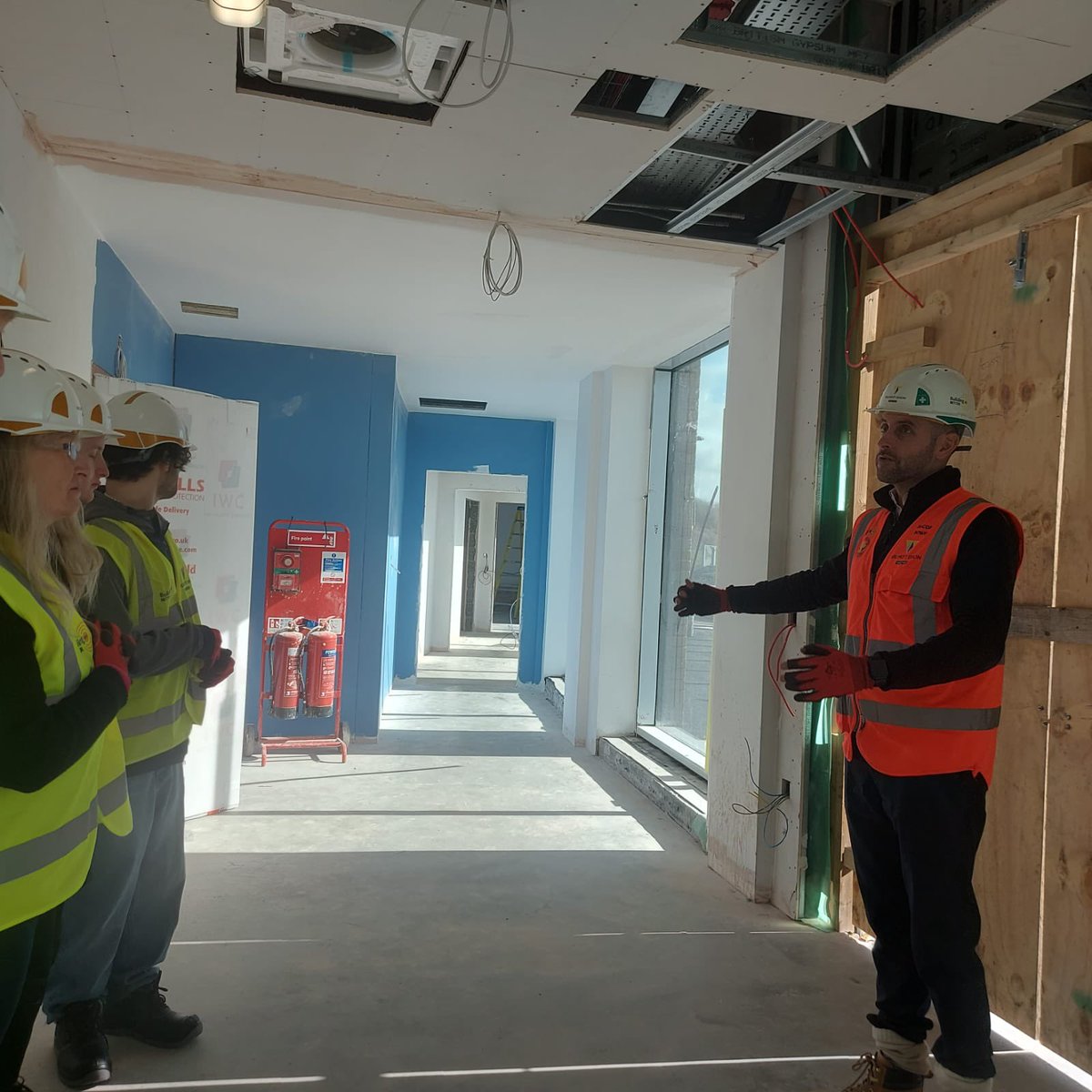 CCTALimited's tweet photo. Live site visit for Carpentry students @ColegSirGar to Carmarthenshire Custody Suite and Policing Hub, Dafen, Llanelli @WillmottDixon for Open Doors Week @CyfleBuilding https://t.co/G4Ix0726Pg