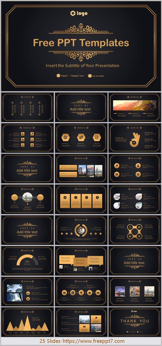 freeppt7.com/article/black-…
This is a set of simple investment plan PowerPoint templates, black and gold tones, beautifully designed, suitable for PowerPoint presentations on investment plans, financing plans, business plans, business reports, etc. Free.#slides #PowerPointTemplates
