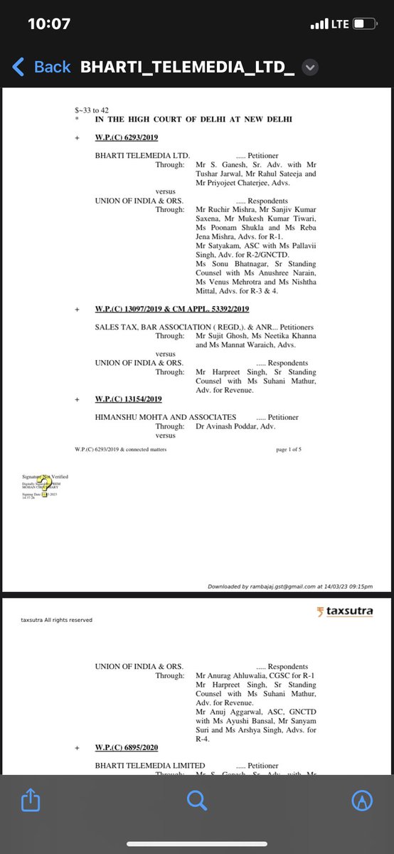 rambajajgst's tweet photo. Section 16(2)(c) Supplier not deposit tax और Section 16(4) ITC availed after Sept के ये इतने सारे केस है अभी दिल्ली High Court में, जिसको अब एक साथ कर दिया है और फ़ैसला कब आएगा, वो तो भगवान जाने - For GST Update, Join this Group https://t.co/DB8tlfMZ0l https://t.co/SiQsLMYBJI