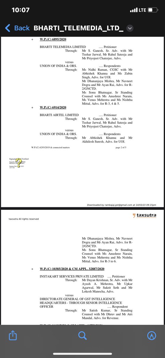 rambajajgst's tweet photo. Section 16(2)(c) Supplier not deposit tax और Section 16(4) ITC availed after Sept के ये इतने सारे केस है अभी दिल्ली High Court में, जिसको अब एक साथ कर दिया है और फ़ैसला कब आएगा, वो तो भगवान जाने - For GST Update, Join this Group https://t.co/DB8tlfMZ0l https://t.co/SiQsLMYBJI