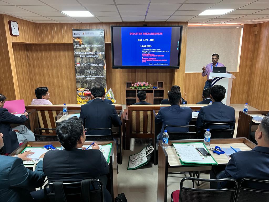 NFSU_Goa's tweet photo. NFSU Goa Campus has successfully started a four-day training program on Forensic Aspects of Fire and Arson Investigation with a great deal of energy and interest. Officials from @ONGC_ representing various regions of India have attended the program. #NFSU #nfsu_goa https://t.co/NSyVM4fooN
