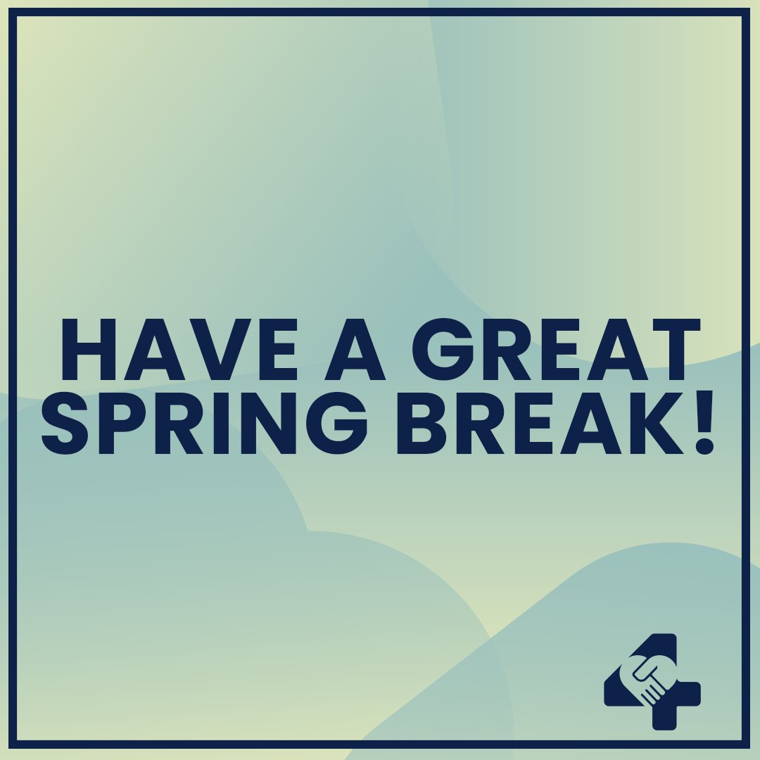 Connect4Safety's tweet photo. Spring Break has officially arrived. The roads and sidewalks will be busier with students out of school this week. Please be extra cautious when you are out and about!

Have a great restful break! https://t.co/4Bcjt1Rxlq