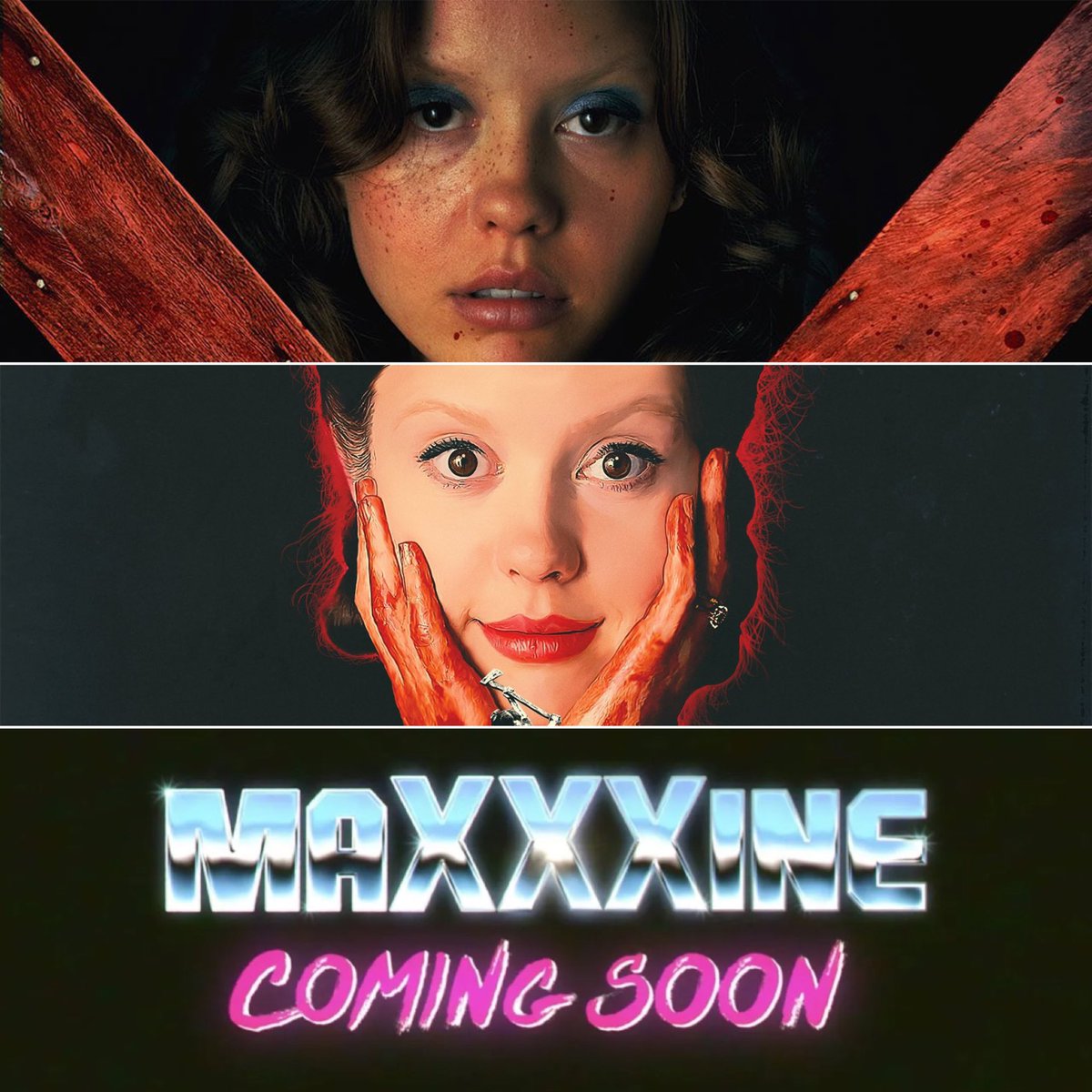 PopCrave's tweet photo. ‘MAXXXINE’ starring Mia Goth is reportedly set to begin filming on April 3. https://t.co/SATUODKtHz