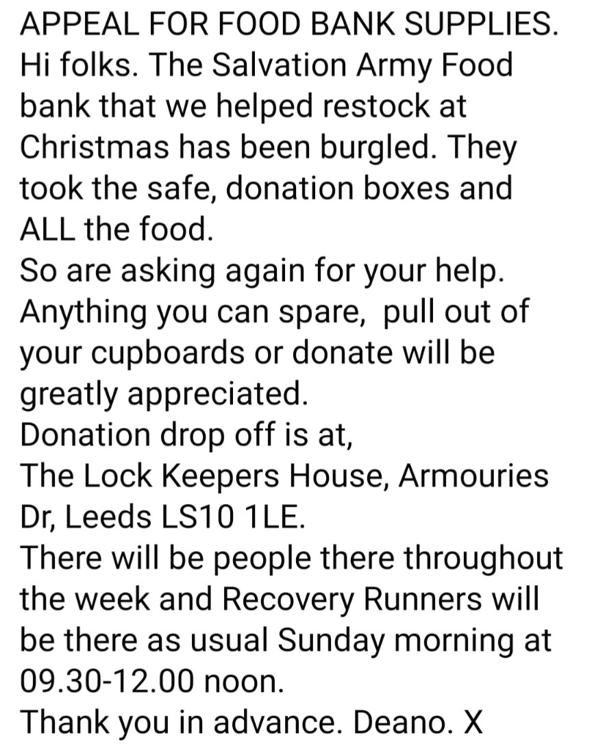recoveryrunner7's tweet photo. PLEASE RT
We have set up a Crowdfunding page to help them restock.
Whatever you can spare will help those that need this service. X
@morleyrunclub
@RothwellHandAC
@roundhayrunners
@RunningSeeds
@runningpunks
@ChapelARunners
@abbeyrunners
@Muslim_Runners
https://t.co/A7rf7bcskH https://t.co/B1Tlfsxvlb