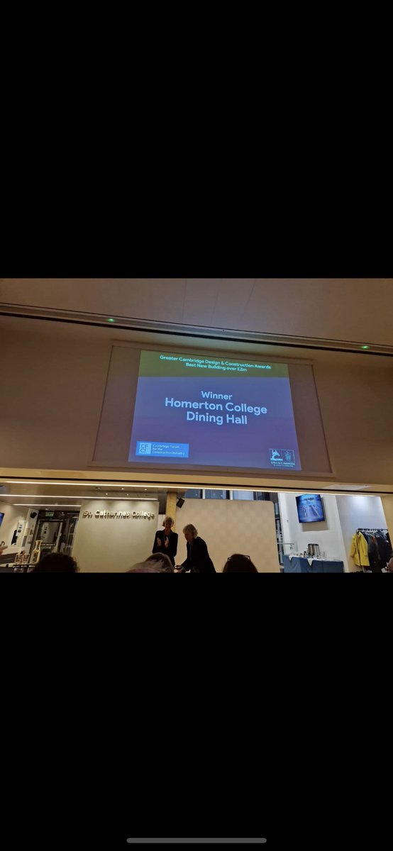 AnniFolan's tweet photo. A fabulous night at the Greater Cambridge design and construction awards 2023. Congratulations @HomertonCollege on the success of the new dining hall @IngletonWood were delighted to be part of the team delivering this fantastic project. https://t.co/2AF6pZMDTZ