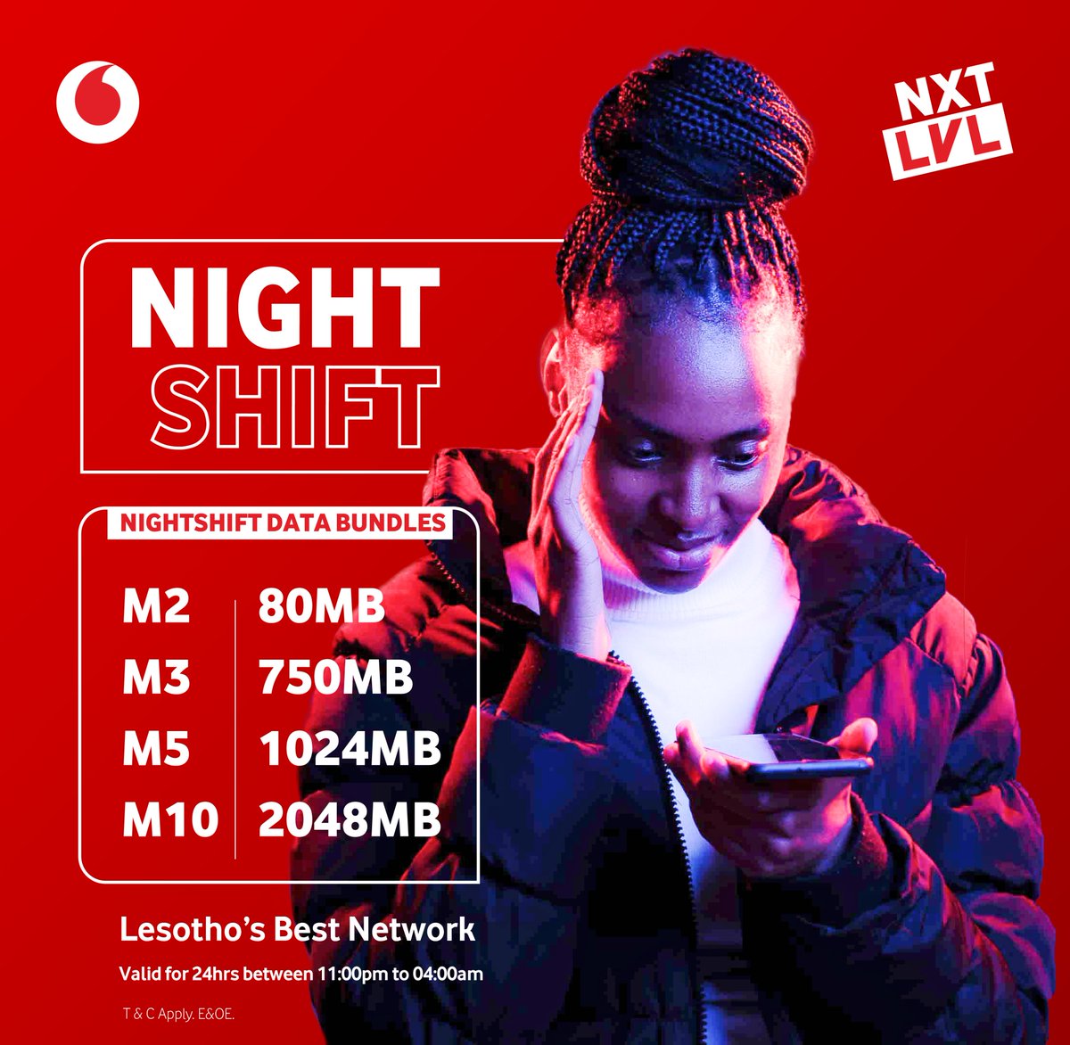 Make the most of your night with our data bundles! Stay connected, productive, and entertained all night long! 📱🌙 Dial *114*36# & subscribe to NXT LVL. T's&C's #NXTLVL #Under25s #Lstwitter