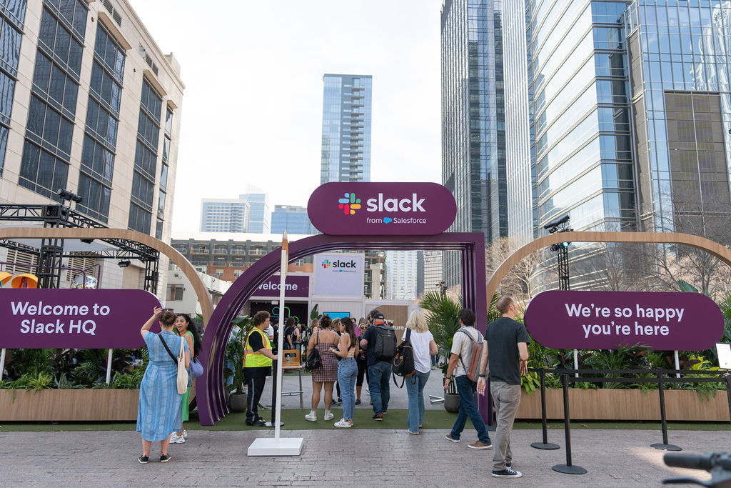 SlackHQ's tweet photo. Swing by 3rd & Congress today—there's plenty to see and do!
🎧 Experience huddles in action
📽️ Record a clip in a VIP booth
➕ Create your own channels
💡 Learn how apps and integrations drive productivity in Slack
#SlackSXSW https://t.co/NU9s4v29xo