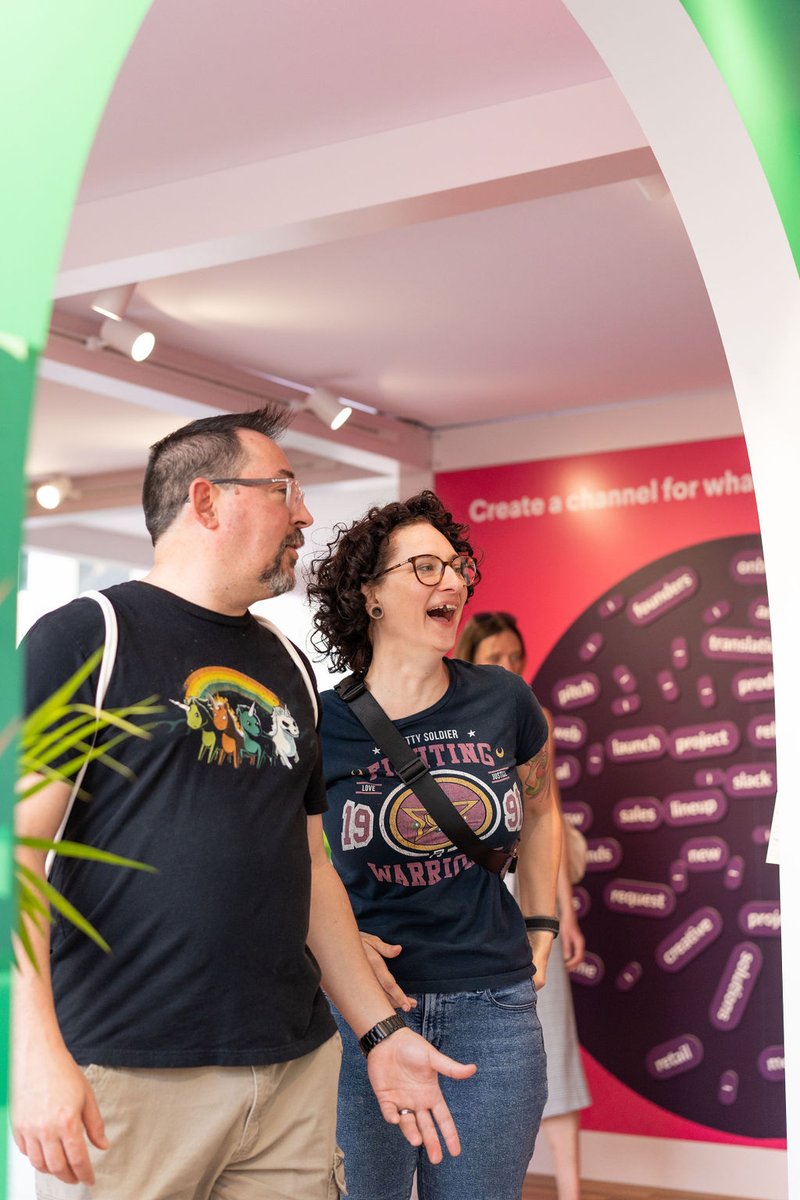SlackHQ's tweet photo. Swing by 3rd & Congress today—there's plenty to see and do!
🎧 Experience huddles in action
📽️ Record a clip in a VIP booth
➕ Create your own channels
💡 Learn how apps and integrations drive productivity in Slack
#SlackSXSW https://t.co/NU9s4v29xo