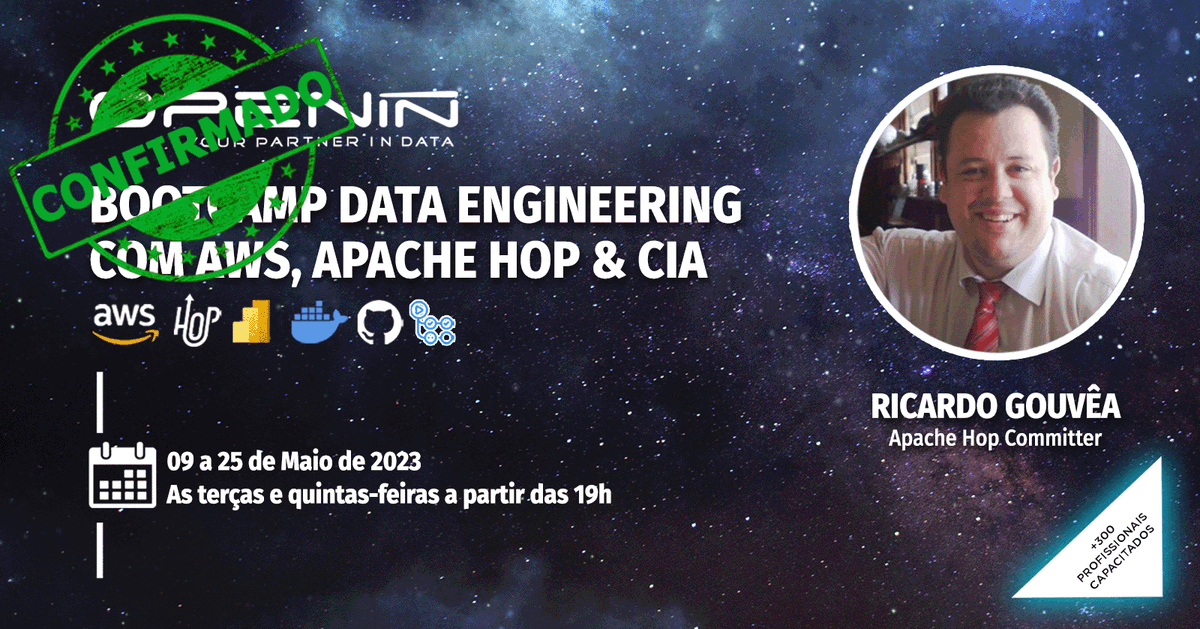 🎯 Estamos com mais uma turma do Bootcamp Data Engineering com AWS, <a href="/ApacheHop/">Apache Hop</a> &amp; Cia confirmada

E você, vai ficar de fora dessa?

Aproveite o lote promocional, o valor está com um BAITA DESCONTO 💰. Acesse o link e saiba mais em  lnkd.in/d95S8tU2