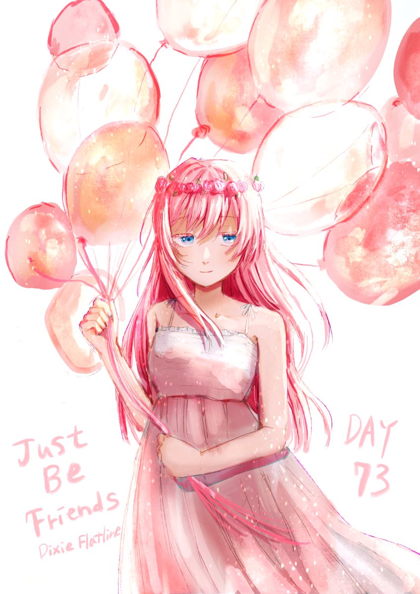 巡音ルカ 「#100日チャレンジday73Just be friends 」|灯晴ほく@コミティアて62aのイラスト
