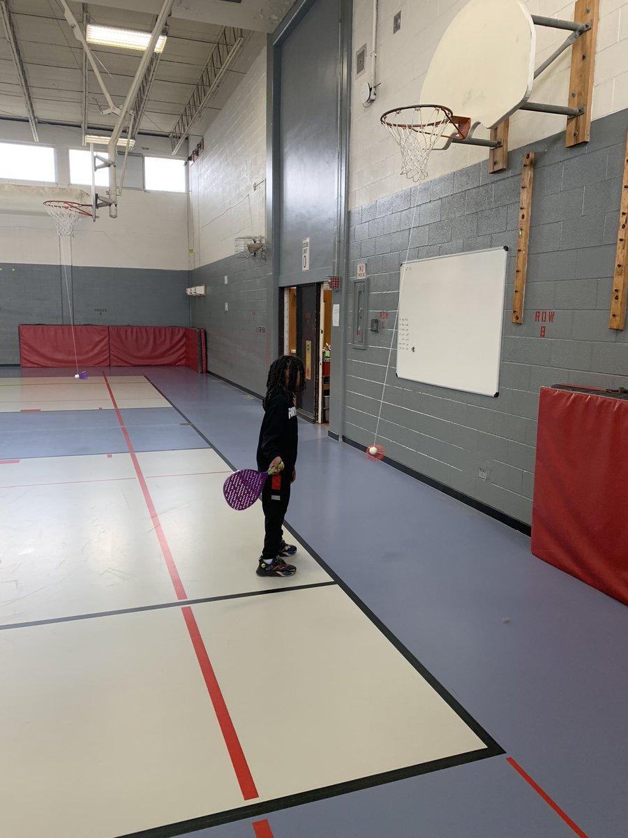 DuaneHawthorne's tweet photo. K-2 students @GivensElem practice striking the @GopherSport BiggieBirdie dangling from our basketball hoops. https://t.co/GvsKA0XurE