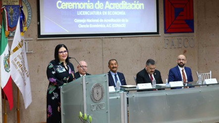 CopaesMx's tweet photo. Por la calidad y pertinencia en su programa, la Facultad de Economía de la @uanl recibió cuarta reacreditación de la calidad educativa de la Licenciatura en Economía por el Consejo Nacional de Acreditación dela Ciencia Económica #CONACE @CopaesMx los felicita. https://t.co/JeGQHOXgEc
