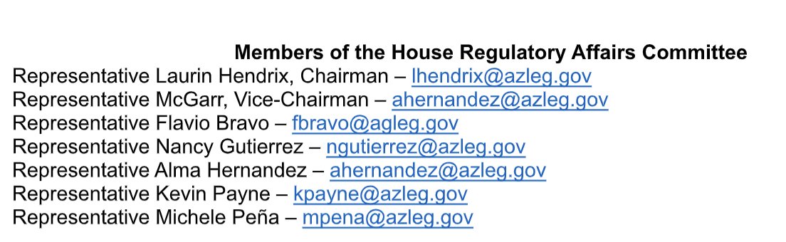 AzCities's tweet image. SB1162 Bill Language 👉 bit.ly/3mMiubj
🎬How you can take action: 
Attend the Committee Hearing and express your concerns. Agenda 👇
📨Email the House Regulatory Affairs Committee to express your concerns👇