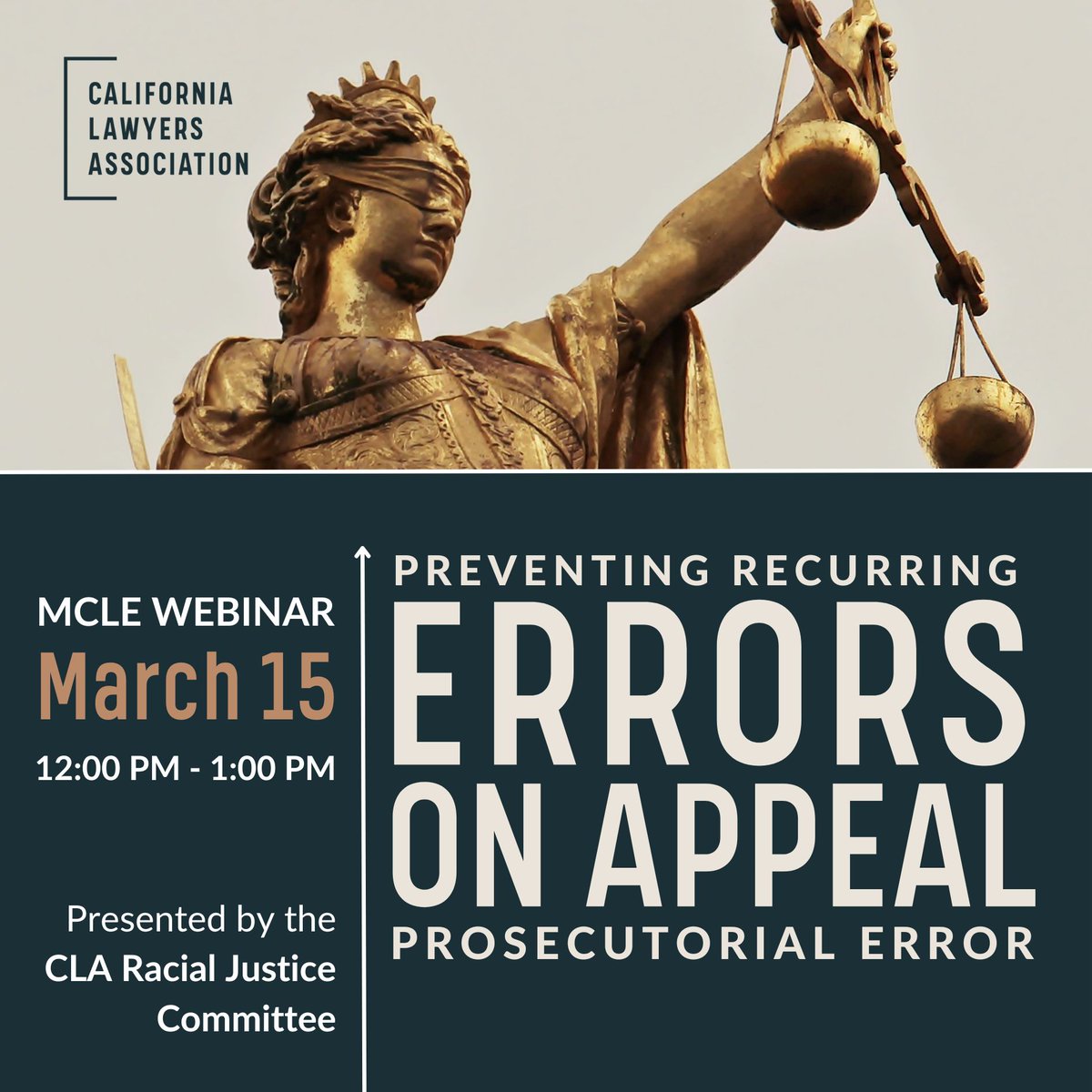 CLA_NewLawyers's tweet image. March 15 | 12:00 pm - 1:00 pm

Join experienced prosecutor Sabrina Lane-Erwin, as we explore some of the more common, repeating examples of prosecutorial error in California felony jury trials

Register here: buff.ly/3Lmoz8E

#CALaywers #CaliforniaLawyers #MCLE