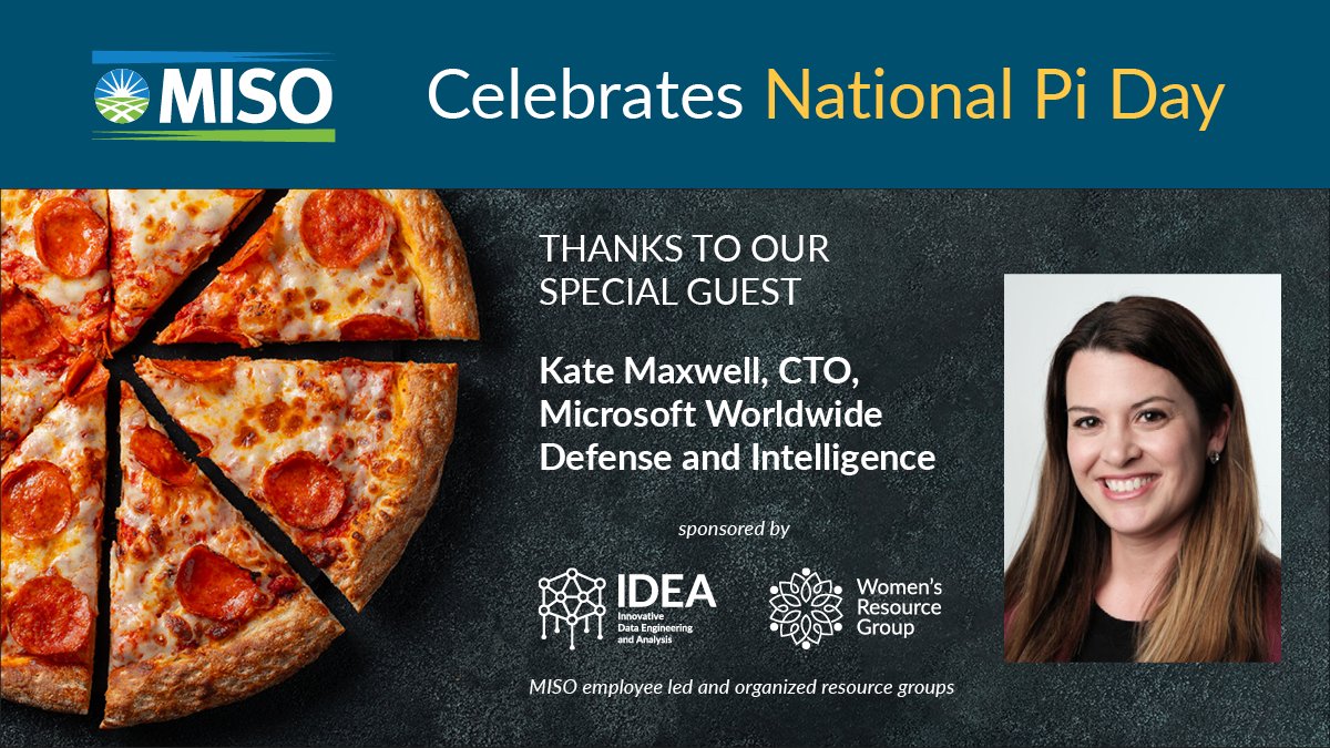 MISO_energy's tweet photo. Thanks to Kate Maxwell for sharing insights on innovation and creativity with MISO employees as part of our #PiDay celebration. #LifeAtMISO #womenshistorymonth https://t.co/YYAiBuctU5