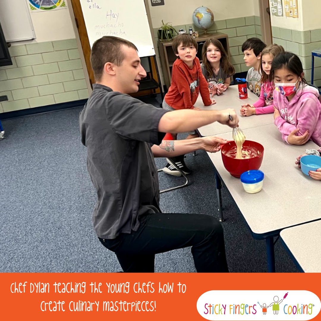 Creating masterpieces in the kitchen is always a blast with Chef Dylan and our talented young chefs! Cooking can seem intimidating for kids when they first get into the kitchen, so we always strive to teach them about the fun of cooking! #CookingFun