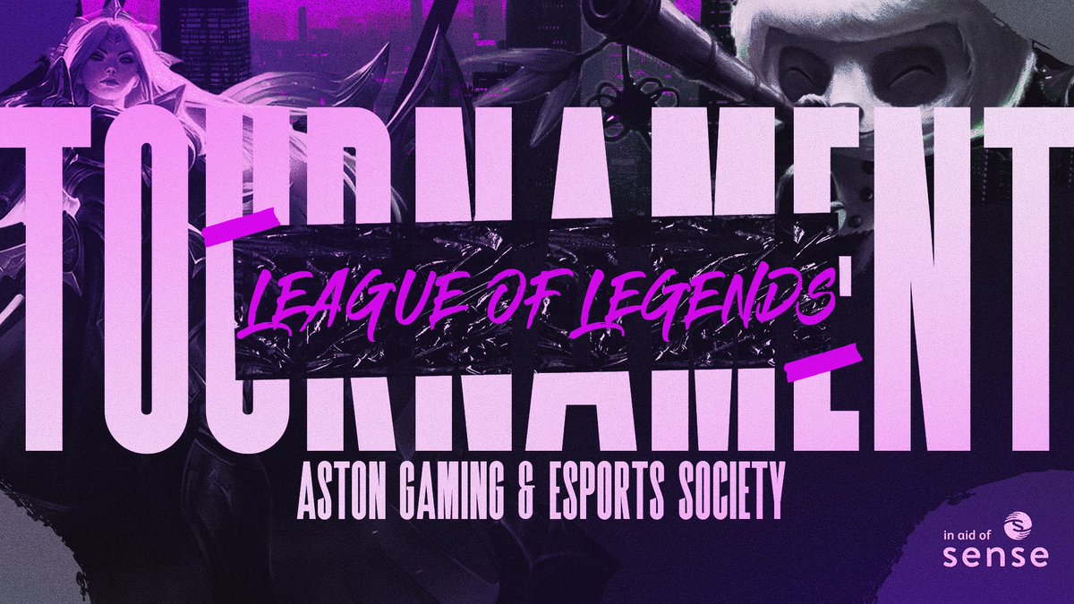 We will be hosting a League of Legends tournament, in aid of <a href="/sensecharity/">Sense</a>
It will be online, there is a prize pool of £100 for the winning team
If you would like to take part, all the info is in our Discord server
discord.gg/astongamingesp…
sense.org.uk
<a href="/AstonUniversity/">Aston University</a>